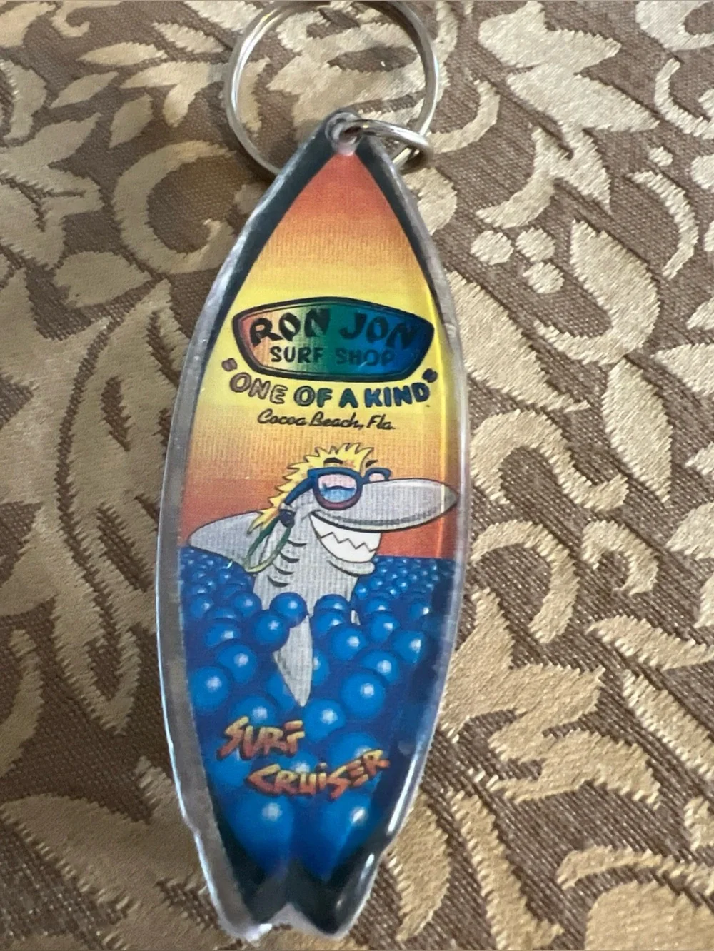 Vintage Ron Jon Surf Shop Cocoa Beach Florida Surfboard Keyring Keychain